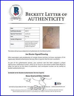 Joe Shuster Best Wishes Authentic Signed Superman Original Art Sketch BAS