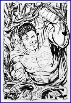 John Byrne ORIGINAL ART COMMISSION SUPERMAN Man of Steel recreation. DC COMICS