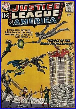 Justice League Of America #13 Silver Age Jla Battle Cover Robot Justice League