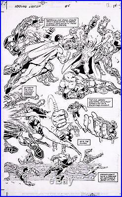 Justice League Of America Original Splash Art Page Superman & JLA By JIm Starlin