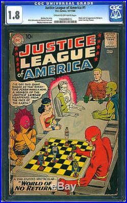 Justice League of America #1 CGC 1.8 DC 1960 JLA! Superman! Batman! D4 113 cm