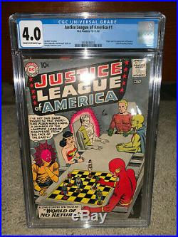 Justice League of America #1 CGC 4.0 DC 1960 Superman Batman Flash! G8 910 cm