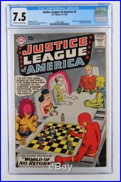 Justice League of America #1 CGC 7.5 VF- DC 1960 Flash, Batman & Superman