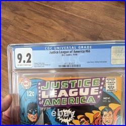 Justice League of America #66 CGC 9.2 (DC Comics 1968) Neal Adams Cover