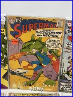 Lot (10) Superman Comics Early Issues Run 150-165 Low Grade 12 Cents SIlver