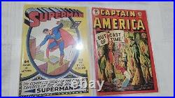 Lot of 2 Comic Books (1938-1949) Superman #1 & Captain America #73 reprint