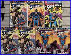 MINT? SUPERMAN ANNUAL 1985-1988 COMIC BOOK LOT 7 ISSUES #1x3 #2x2 #11 #12