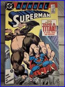 MINT? SUPERMAN ANNUAL 1985-1988 COMIC BOOK LOT 7 ISSUES #1x3 #2x2 #11 #12