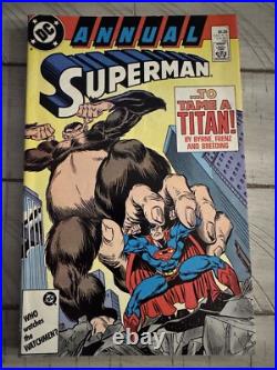 MINT? SUPERMAN ANNUAL 1985-1988 COMIC BOOK LOT 7 ISSUES #1x3 #2x2 #11 #12