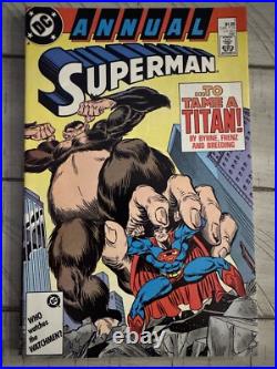 MINT? SUPERMAN ANNUAL 1985-1988 COMIC BOOK LOT 7 ISSUES #1x3 #2x2 #11 #12