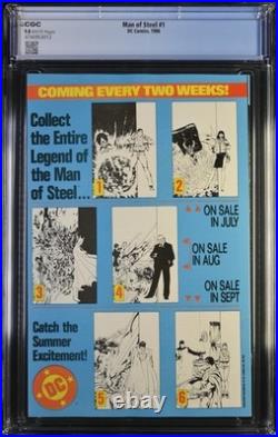 Man of Steel #1 CGC 9.8 WP DC 1986 Classic John Byrne Superman Mini-Series