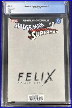 Marvel/dc Spider-man/superman #1 Cgc 9.8 Dwj Felix Comic Art
