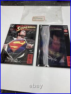 NEW CERTIFIED SUPERMAN 60th ANNIVERSARY AUTOGRAPHED 2 BOOK SET #1624