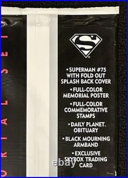 NEW Superman MEMORIAL Set FACTORY SEALED #75 POSTER + TRADING CARD