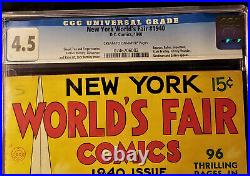NEW YORK WORLD'S FAIR COMICS #2 (DC 1940) 1st Trio Cover Golden Age VG+ CGC 4.5