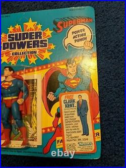 NOS Vintage Kenner Super Powers Superman Unpunched with comic on card