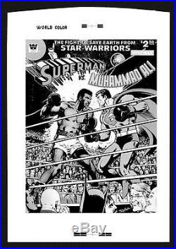 Neal Adams Superman Vs. Muhammad Ali Rare Large Production Art Cover Monotone