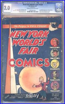 New York World's Fair 1939 CGC 2.0 Very Rare 1st App of Sandman /Blonde Superman