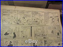Newspaper comic book strip SUPERMAN 1940,1941 lot (300+) Bullet Benton bound vol