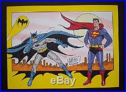 Original Art by Sheldon Shelly Moldoff. Signed. Batman & Superman. 12x9