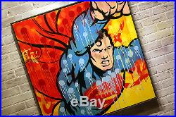 Original DILLON BOY Painting SUPERMAN pop art dc comic book graffiti banksy #1
