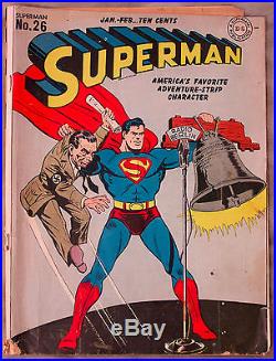 Original Jan-Feb 1944 Superman Comic Book No. 26
