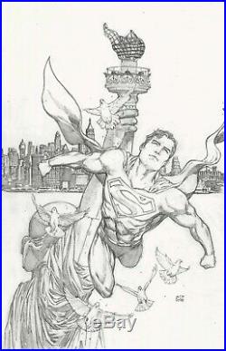 Original Penciled 11x17 Superman by Ace Continuado