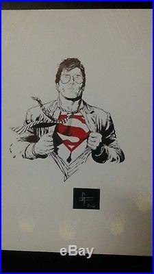 Original art Clark Kent SUPERMAN sketch art by Gary Frank rare 8.6x11.7