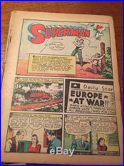 Rare 1940 Golden Age Action Comics #22 Classic Superman Cover Complete