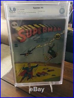 RARE 1941 GOLDEN AGE SUPERMAN #10 KEY CLASSIC CBCS 3.0 (Bald Lex Luthor)