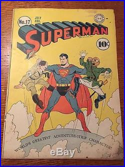 Rare 1942 Golden Age Superman #17 Classic Hitler Cover Complete