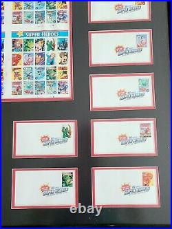 RARE DC Comics Super Heros 1st Day Issue Framed Stamp Set July 2006 SD Comic Con