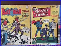 Rare Golden Age Batman 40,43 Joker Penguin Action Comics Superman World's Finest