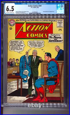 RARE action comics #301 CGC 6.5 off white/white! Superman/ lawyer / court