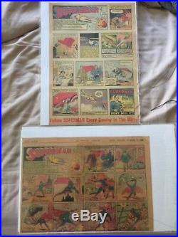Rare Originals 1939 Superman Sunday Pages #1, 1a Early 1st Appearance Beautiful