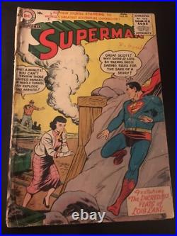 Rare Superman Comics Golden Age 1955 No Back Cover Front Cover Taped #99 GC
