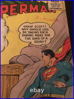 Rare Superman Comics Golden Age 1955 No Back Cover Front Cover Taped #99 GC