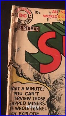 Rare Superman Comics Golden Age 1955 No Back Cover Front Cover Taped #99 GC