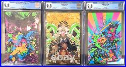 SET OF 3 NEON VARIANT CGC 9.8 Comic books LOOK AWESOME SET Superman Batman