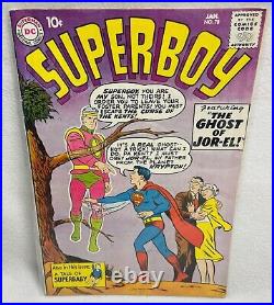 SUPERBOY #78 DC Comics 1960 Rare RAW Unrestored Boarded