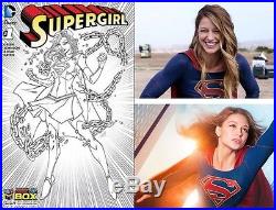 Supergirl #1 Cgc 9.8 Ss Signed Melissa Benoist Comic Box Sketch Variant