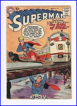 SUPERMAN #123 UNRESTORED MEGA KEY ISSUE The FIRST SUPER-GIRL! 1958
