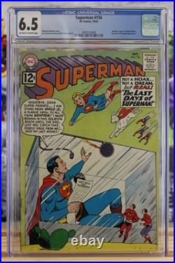 SUPERMAN #156 10/1962 CGC Grade 6.5, Off-White to White Pages New Slab