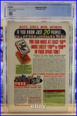 SUPERMAN #156 10/1962 CGC Grade 6.5, Off-White to White Pages New Slab