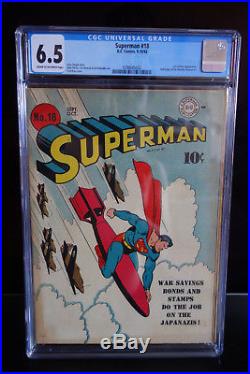 SUPERMAN #18 CGC 6.5 DC Golden Age Lex Luthor App Wonder Woman #1 Ad