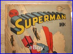 SUPERMAN #18 COMIC lex luther classic world war 2 cover golden age WWII wonder w