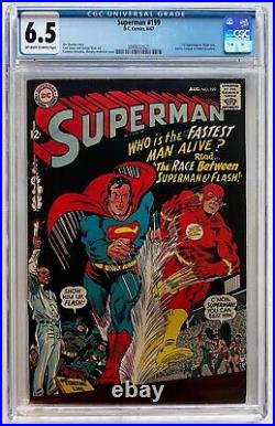 SUPERMAN #199, CGC 6.5 Fine+, 1st RACE of FLASH vs. SUPERMAN! 1967