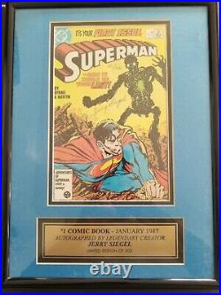 SUPERMAN #1 2ND SERIES COMIC SIGNED BY JERRY SIEGEL With COA