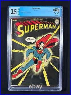 SUPERMAN #32 CBCS 3.5 / 1945 / Classic Wayne Boring It Tickles Cover