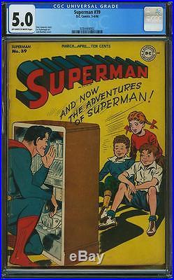 SUPERMAN 39 CGC 5.0 OWithW PAGES